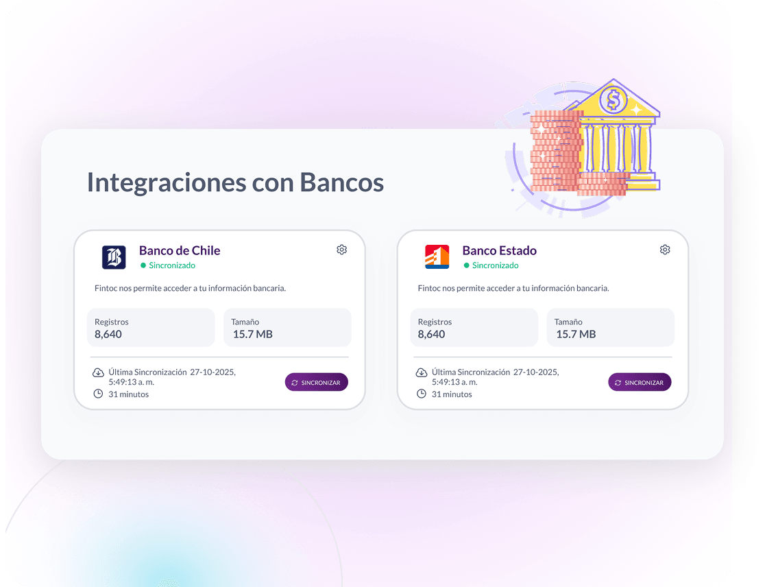 Integraciones con bancos en Cymasuite