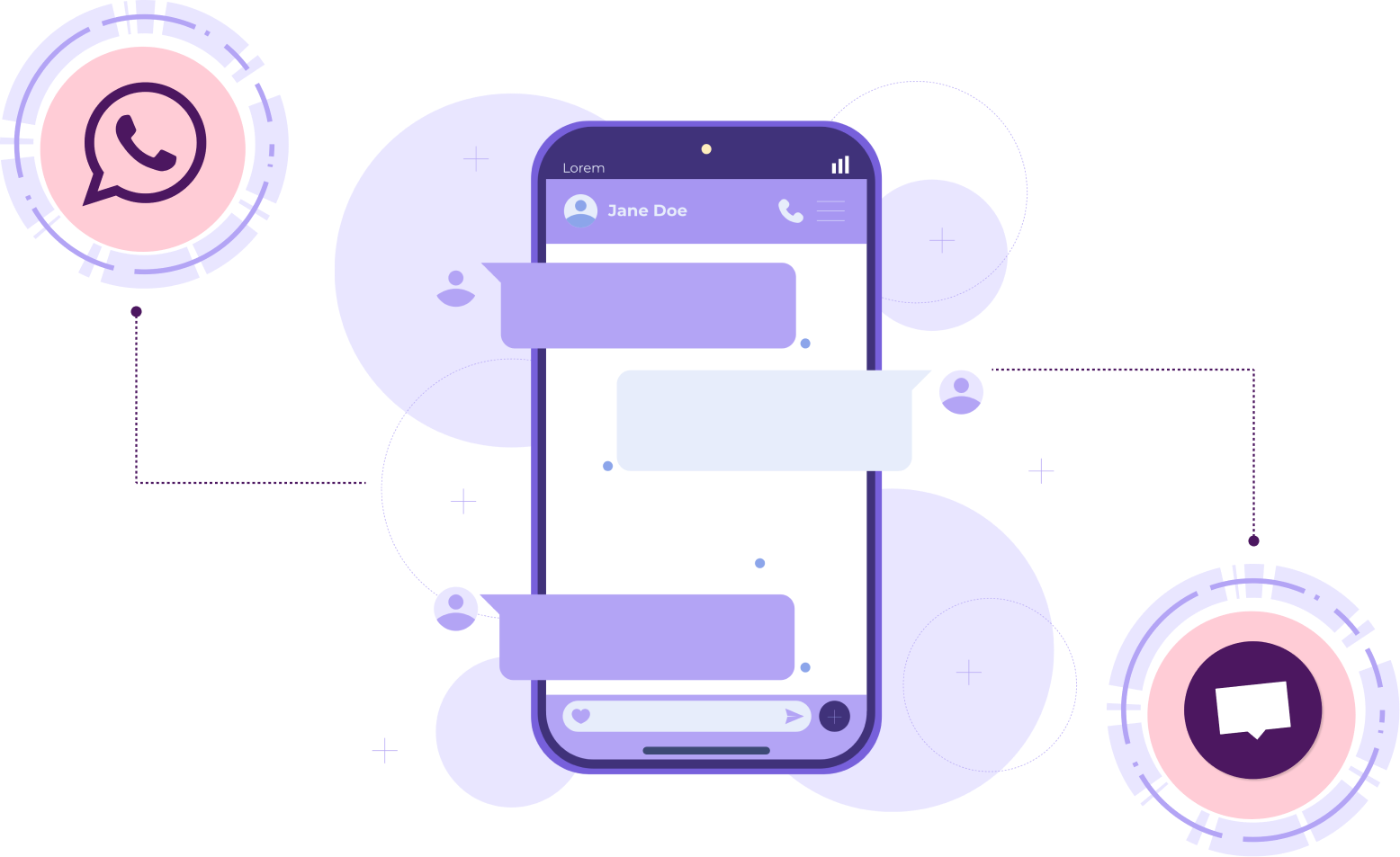 Mockup chats de Cymasuite