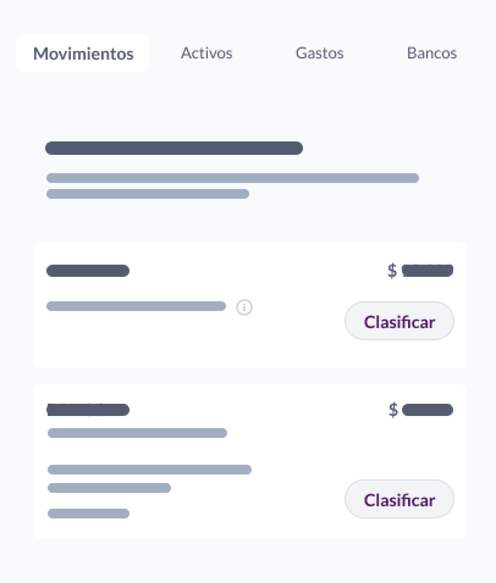 Clasificación de movimientos mockup